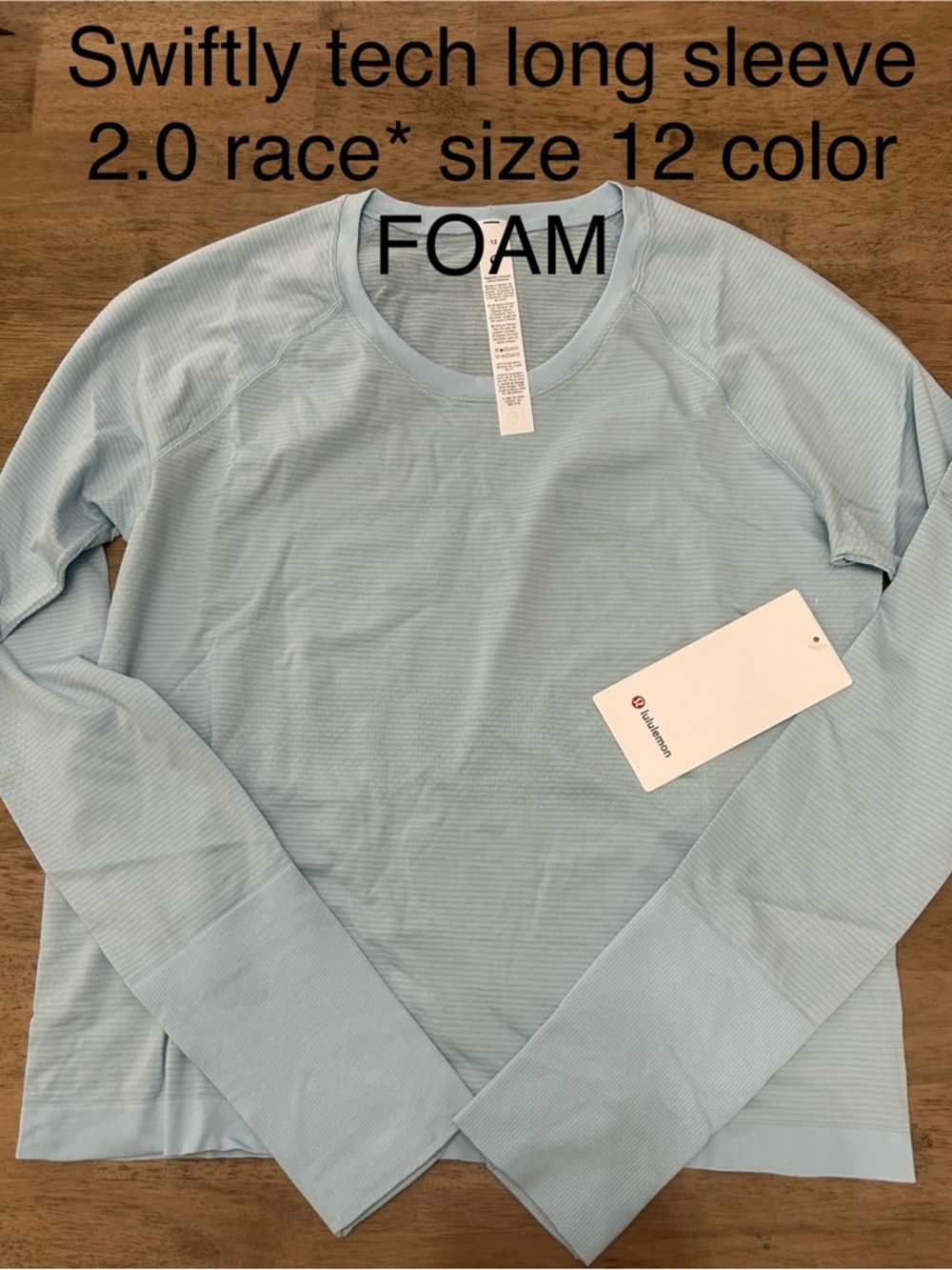 Lululemon Swiftly Tech ling sleeve 2.0 Race* size 12